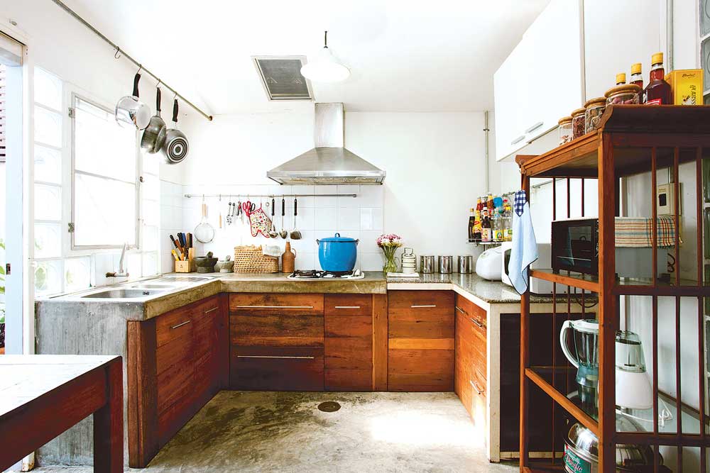 แบบห้องครัว รูปตัวยู ท๊อปปูนขัด  แบบห้องครัวสวยๆ