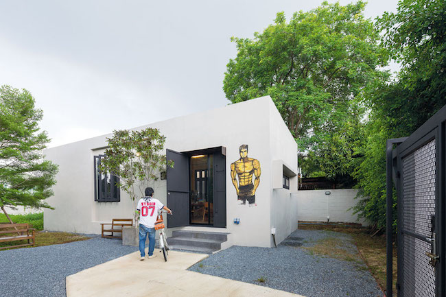 แบบบ้านชั้นเดียวสวยๆ บ้านสไตล์ลอฟต์ บ้านทรงกล่องสี่เหลี่ยม บ้านโทนสีขาว-ดำ