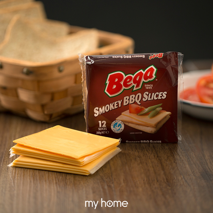 ชีสแผ่น Bega - Smokey BBQ Slices