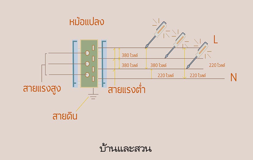 สายไฟภายในบ้าน ระบบไฟฟ้า 3 เฟส ชนิดของสายไฟ