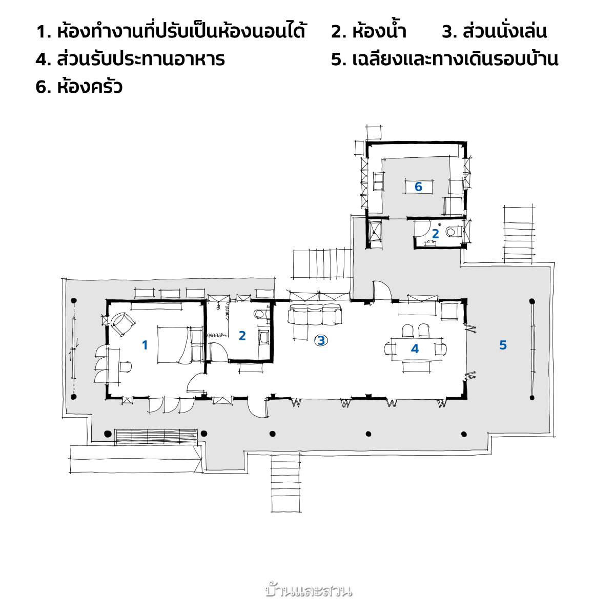 แปลนบ้านชั้นเดียว