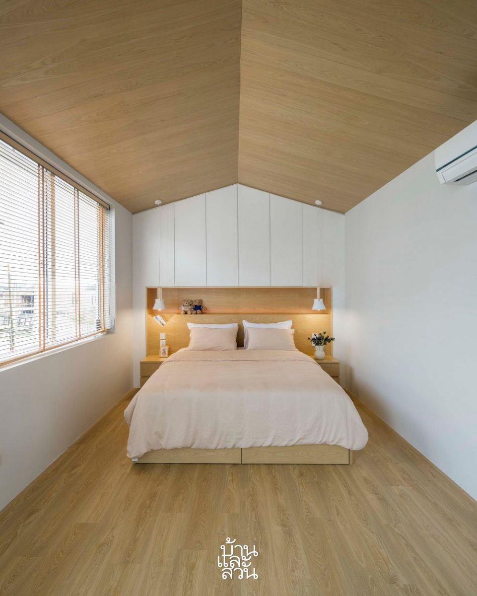ห้องนอน บ้านสีขาวสไตล์ญี่ปุ่น