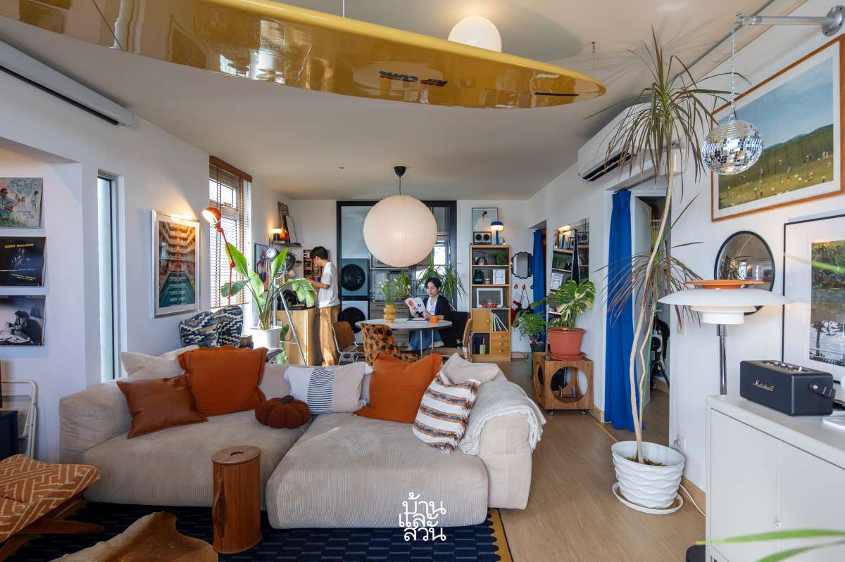 คอนโด Mid-Century Modern มุมโต๊ะทานอาหาร