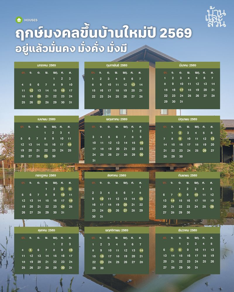 ฤกษ์ขึ้นบ้านใหม่ปี 2569