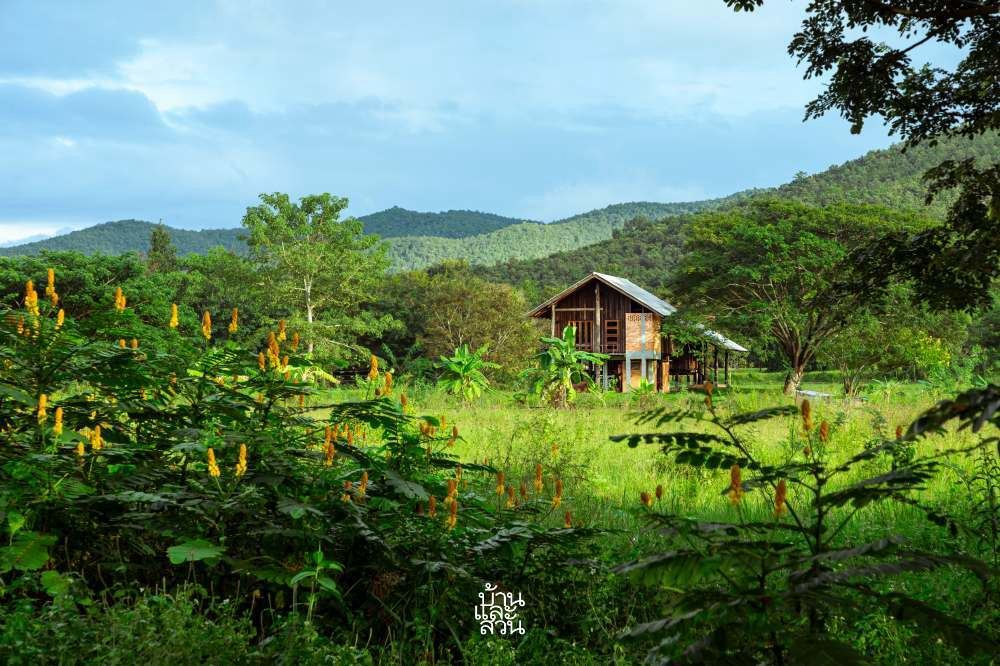 บ้านไม้พื้นถิ่นในอ้อมกอดขุนเขา